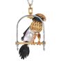 Vintage Baroque Pearl Diamond Sapphire 18K Gold Silver Resting Bird Brooch|Dover Jewelry|