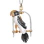 Vintage Baroque Pearl Diamond Sapphire 18K Gold Silver Resting Bird Brooch|Dover Jewelry|