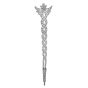 Antique 1920s Diamond 14K White Gold Caduceus Peacock Feather Brooch|Dover Jewelry|