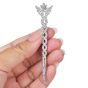 Antique 1920s Diamond 14K White Gold Caduceus Peacock Feather Brooch|Dover Jewelry|