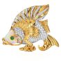 Vintage Diamond Opal 18K Gold Intricate Fish Pendant Brooch|Dover Jewelry|