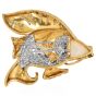 Vintage Diamond Opal 18K Gold Intricate Fish Pendant Brooch|Dover Jewelry|