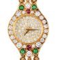 Chopard Diamond Emerald Ruby Sapphire 18K Gold Bracelet Watch|Dover Jewelry|