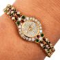 Chopard Diamond Emerald Ruby Sapphire 18K Gold Bracelet Watch|Dover Jewelry|