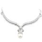 25.30cts Diamond South Sea Pearl Platinum Dangle Choker Necklace