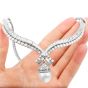 25.30cts Diamond South Sea Pearl Platinum Dangle Choker Necklace 