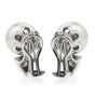  0.45 cts Diamond 12.5 mm Gray South Sea Pearl 18k White Stud Earrings