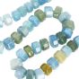 Estate Aquamarine Hexagon Beaded 18 Karat Hook Necklace 