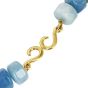 Estate Aquamarine Hexagon Beaded 18 Karat Hook Necklace 