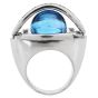 Estate Cabochon Topaz and Sapphire Galaxy Inspired Dome Ring 18 Karat Gold