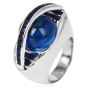 Estate Cabochon Topaz and Sapphire Galaxy Inspired Dome Ring 18 Karat Gold