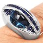 Estate Cabochon Topaz and Sapphire Galaxy Inspired Dome Ring 18 Karat Gold