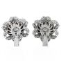 Estate South Sea Pearl 6.00cts Floral Diamond Gold Earrings-Dover Jewelry 