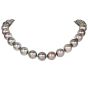 Estate Aubergine Pearl Diamond Emerald 18K Clasp Statement Necklace |Doverjewelry|