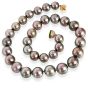 Estate Aubergine Pearl Diamond Emerald 18K Clasp Statement Necklace |Doverjewelry|