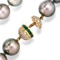 Estate Aubergine Pearl Diamond Emerald 18K Clasp Statement Necklace |Doverjewelry|