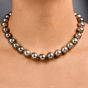 Estate Aubergine Pearl Diamond Emerald 18K Clasp Statement Necklace |Doverjewelry|