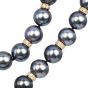 Estate Tahitian Pearl Diamond Gold Clasp Statement Necklace |dover Jewelry|