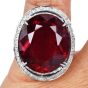 GIA 30.15 Carats Rubellite Tourmaline & Diamond Statement Ring