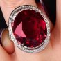 GIA 30.15 Carats Rubellite Tourmaline & Diamond Statement Ring