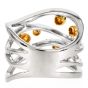 Contemporary 18K Two-Tone Diamond Wide Wave Statement Ring|Dover Jewelry|