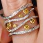Contemporary 18K Two-Tone Diamond Wide Wave Statement Ring|Dover Jewelry|