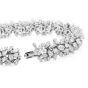 Estate Diamond 18K Gold Elegant Cluster Floral Links Bracelet