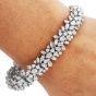15.16cts Diamond 18K Gold Elegant Cluster Floral Links Bracelet