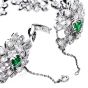 Vintage Diamond Colombian Emerald Platinum Flower Link Bracelet