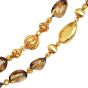 Verdura Extra Long Smoky Quartz 18K Gold Beaded Necklace
