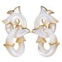 Angela Cummings Mother-of-Pearl Floral 18K Gold Link Drop Earrings