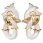 Angela Cummings Mother-of-Pearl Floral 18K Gold Link Drop Earrings