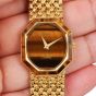 Piaget 1970s  Tiger’s Eye Dial Octagon  18K Yellow Gold Watch 