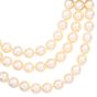 David Webb Diamond Pearl 18K Yellow Gold Flower Clasp Triple Strand Necklace