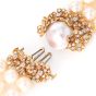 David Webb Diamond Pearl 18K Yellow Gold Flower Clasp Triple Strand Necklace