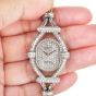 DeLaneau Meister Vintage Pave Diamond 18K White Gold Bracelet Ladies Watch