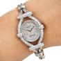 DeLaneau Meister Vintage Pave Diamond 18K White Gold Bracelet Ladies Watch