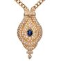 Estate 7.80cts Diamond Sapphire 18k Pendant Necklace
