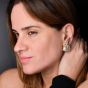 10.00 carats Diamond Pearl 18K Gold Climber Cocktail Earrings|Dover Jewelry|