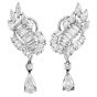 Vintage 7.70cts Diamond Platinum Bridal Drop Earrings