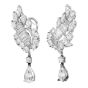 Vintage 7.70cts Diamond Platinum Bridal Drop Earrings