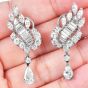 Vintage 7.70cts Diamond Platinum Bridal Drop Earrings