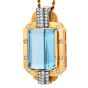 Vintage Aquamarine 49.80carat Diamond 14K Gold Pendant Enhancer