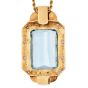 Vintage Aquamarine 49.80carat Diamond 14K Gold Pendant Enhancer