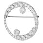 Vintage Diamond Platinum Circle Brooch pin