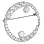 Vintage Diamond Platinum Circle Brooch pin