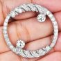 Vintage Diamond Platinum Circle Brooch pin