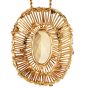 Vintage Retro Citrine 35.70cts Emerald 14K Gold Brooch Pendant