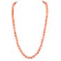 Natural 11mm Coral Bead 30" Long Necklace 14K Gold Clasp