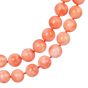 Natural 11mm Coral Bead 30" Long Necklace 14K Gold Clasp